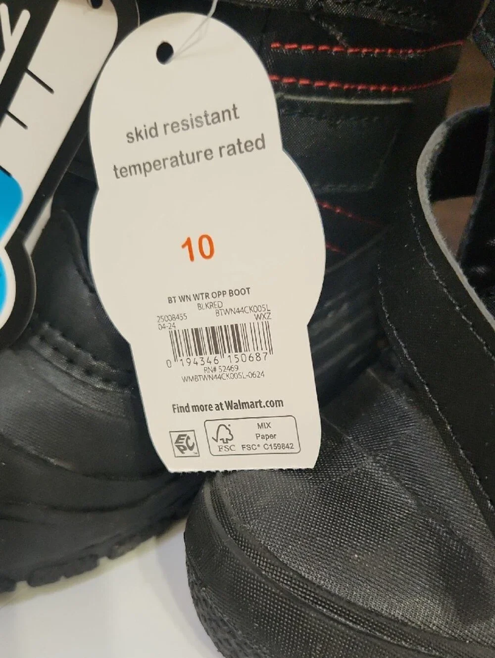 wonder nation Black Kids' Snow Boots with Red Accents